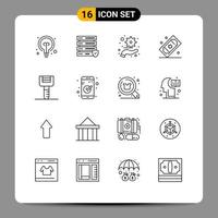 Stock vecteur icône pack de 16 ligne panneaux et symboles pour outils ustensiles de cuisine plan nourriture théâtre des billets modifiable vecteur conception éléments