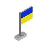 drapeau ukrainien isométrique sur fond blanc vecteur