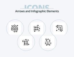 La Flèche ligne icône pack 5 icône conception. . gauche. gauche. vite avant. droite vecteur