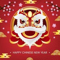 danse du lion fête du nouvel an chinois vecteur