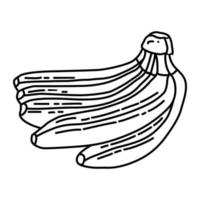 icône tropicale de banane. style d'icône dessiné à la main ou contour doodle vecteur