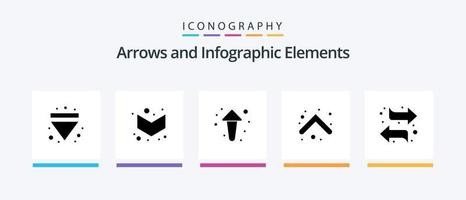 La Flèche glyphe 5 icône pack comprenant . flèches. droite. changer. Créatif Icônes conception vecteur