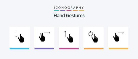 main gestes glyphe 5 icône pack comprenant doigt. rafraîchir. en haut. main. main. Créatif Icônes conception vecteur