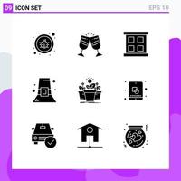 utilisateur interface pack de 9 de base solide glyphes de argent action de grâces couple action de grâces chapeau mode modifiable vecteur conception éléments