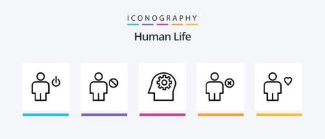 Humain ligne 5 icône pack comprenant ajouter. fermé à clé. corps. Humain. avatar. Créatif Icônes conception vecteur