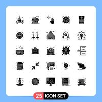 25 Créatif Icônes moderne panneaux et symboles de tecnologie portable main action de grâces feuille modifiable vecteur conception éléments