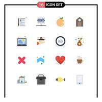 Stock vecteur icône pack de 16 ligne panneaux et symboles pour science apprendre serveur éducation fruit modifiable pack de Créatif vecteur conception éléments