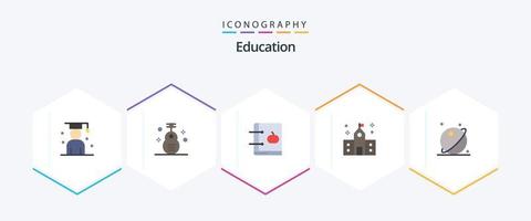 éducation 25 plat icône pack comprenant éducation. bâtiment. instrument. apprentissage. éducation vecteur