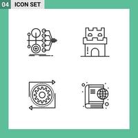 ensemble de 4 moderne ui Icônes symboles panneaux pour monétisation château de sable transfert Château équipement modifiable vecteur conception éléments