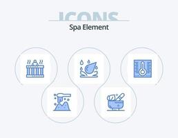spa élément bleu icône pack 5 icône conception. température. élément. chaud. spa. ressorts vecteur