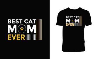 conception de t-shirt typographique de chat. vecteur