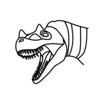 icône de ceratosaurus. style d'icône de contour dessiné à la main ou noir doodle vecteur