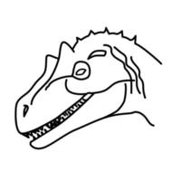 icône d'allosaurus. style d'icône de contour dessiné à la main ou noir doodle vecteur