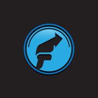 lettre F bleu logo avec négatif espace La Flèche logo pour entreprise, transport, livraison entreprise - vecteur illustration