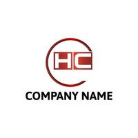 lettre initiale abstraite hc. modèle de conception de logo professionnel à la mode génial minimal. logo de lettre de vecteur avec la couleur rouge et noire.