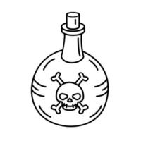 icône de bouteille de poison. style d'icône de contour dessiné à la main ou noir doodle vecteur
