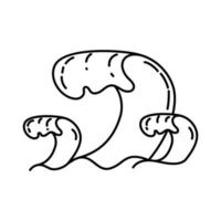 icône de grosses vagues. style d'icône dessiné à la main ou contour doodle vecteur