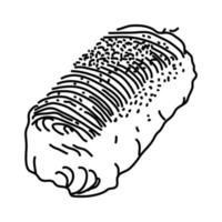 icône de kataifi. style d'icône dessiné à la main ou contour doodle vecteur