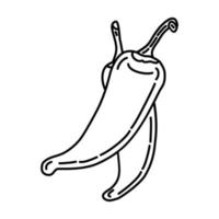 icône tropicale de piment. style d'icône dessiné à la main ou contour doodle vecteur