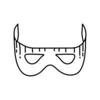 icône de masque de nouvel an. style d'icône dessiné à la main ou contour doodle vecteur