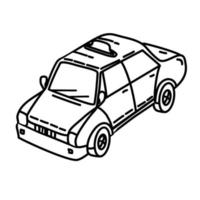 icône de taxi. style d'icône dessiné à la main ou contour doodle vecteur