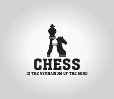 échecs est le gymnase de le esprit. échecs citation conception avec le pion, le Chevalier et le roi. vecteur