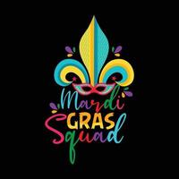 mardi gras équipe vecteur T-shirt conception. mardi gras T-shirt conception. pouvez être utilisé pour impression tasses, autocollant conceptions, salutation cartes, affiches, Sacs, et t-shirts