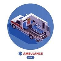 ambulance Aidez-moi rond illustration vecteur