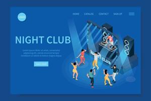 nuit club isométrique site Internet vecteur