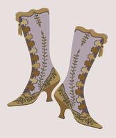 talon haut ancien bottes. vecteur isolé illustration.