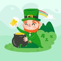 illustration du lutin le jour de la saint patrick vecteur