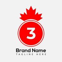 érable feuille sur lettre 3 logo conception modèle. canadien affaires logo, entreprise, et entreprise identité vecteur