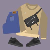 flatlay vêtements illustration vecteur