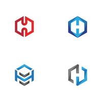 h logo hexagone illustration icône vecteur