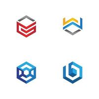 hexagone logo illustration icône vecteur