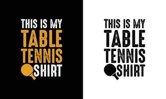 ping pong table tennis citation t chemise conception, typographie vecteur