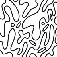 noir et blanc liquide ligne décoré vecteur Contexte isolé sur carré modèle pour social médias modèle, papier et textile écharpe imprimer, emballage papier, affiche.