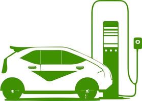 électrique voiture mise en charge à le chargeur station vecteur