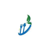 biologique logo. feuilles dans main logo. Naturel des produits logo. produits de beauté icône. fourchette logo vecteur