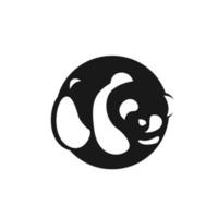 icône graphique vectorielle panda mignon. tête d'animal panda, illustration du visage. isolé sur fond blanc vecteur