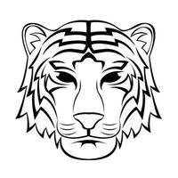 tigre tête illustration sur blanc Contexte vecteur
