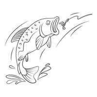 pêche truite poisson illustration vecteur