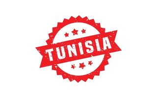 Tunisie timbre caoutchouc avec grunge style sur blanc Contexte vecteur
