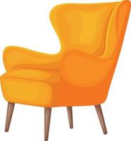 fauteuil. doux Orange fauteuil dans rétro style. ancien fauteuil. tapissé meubles. un intérieur article. vecteur illustration isolé sur une blanc Contexte