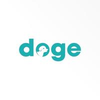 lettre ou mot doge sans empattement Police de caractère avec tête chien image graphique icône logo conception abstrait concept vecteur action. pouvez être utilisé comme une symbole en relation à animal de compagnie.