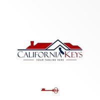 unique toit maison et Californie Plans image graphique icône logo conception abstrait concept vecteur action. pouvez être utilisé comme une symbole en relation à Accueil propriété.
