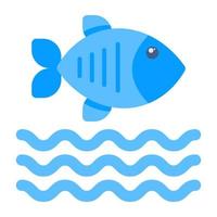 icône de fruits de mer délicieux, dessin vectoriel de poisson