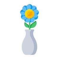 branché conception icône de fleur vase vecteur