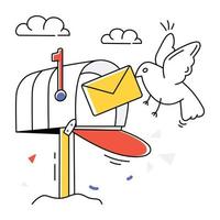 branché courrier Pigeon vecteur