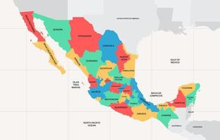 Mexique pays carte avec ville des noms vecteur